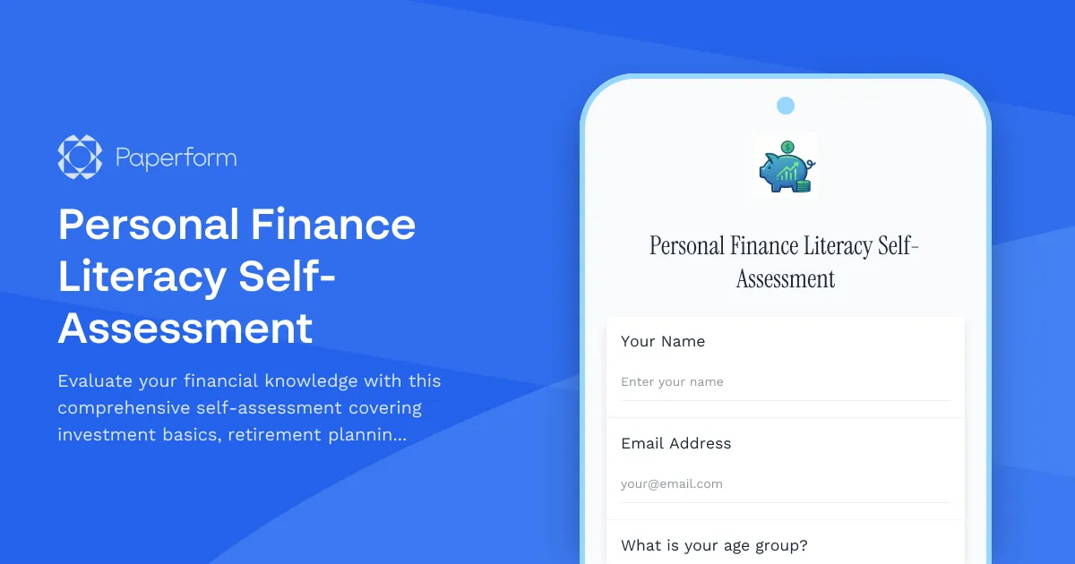 Personal Finance Literacy Self-Assessment