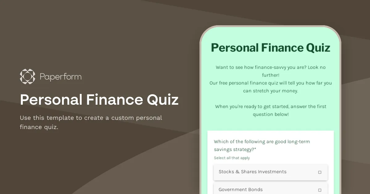 Personal Finance Quiz
