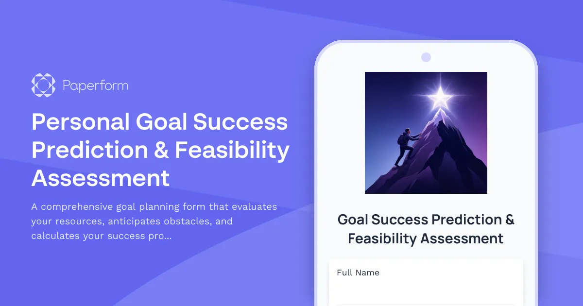Personal Goal Success Prediction & Feasibility Assessment