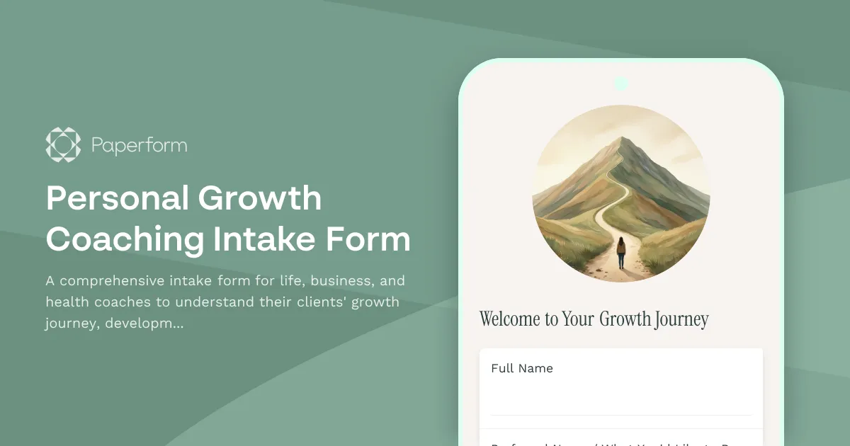 Personal Growth Coaching Intake Form