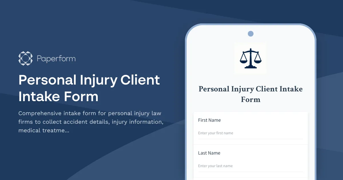 Personal Injury Client Intake Form
