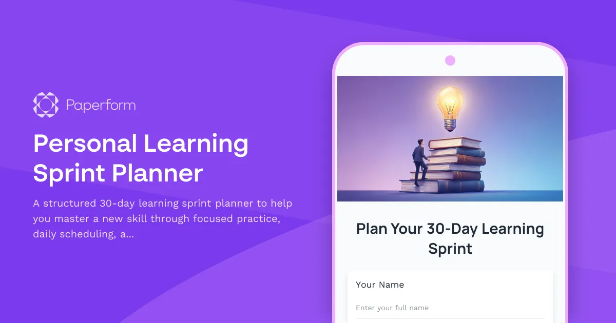 Personal Learning Sprint Planner