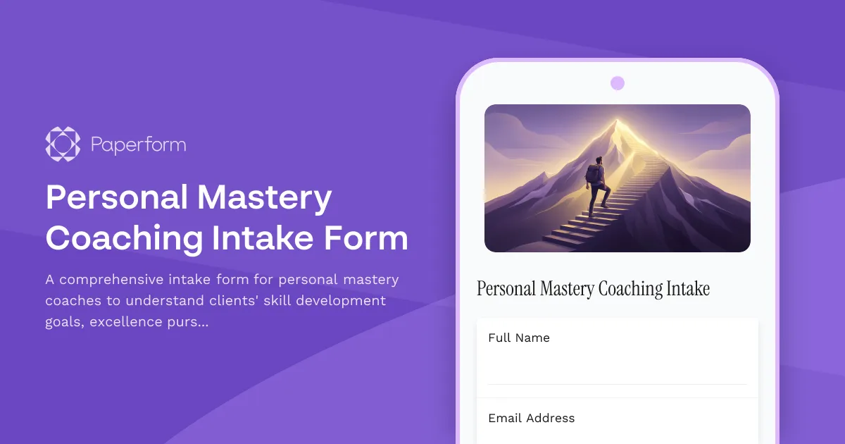 Personal Mastery Coaching Intake Form