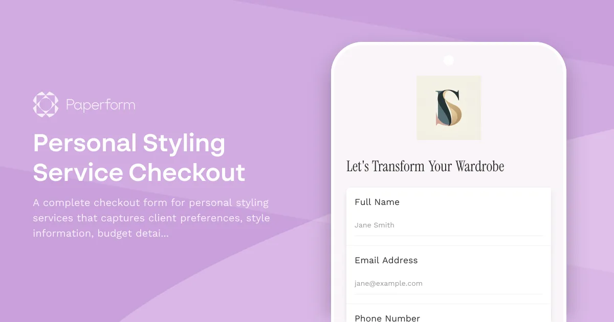 Personal Styling Service Checkout