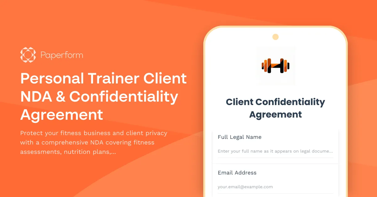 Personal Trainer Client NDA & Confidentiality Agreement