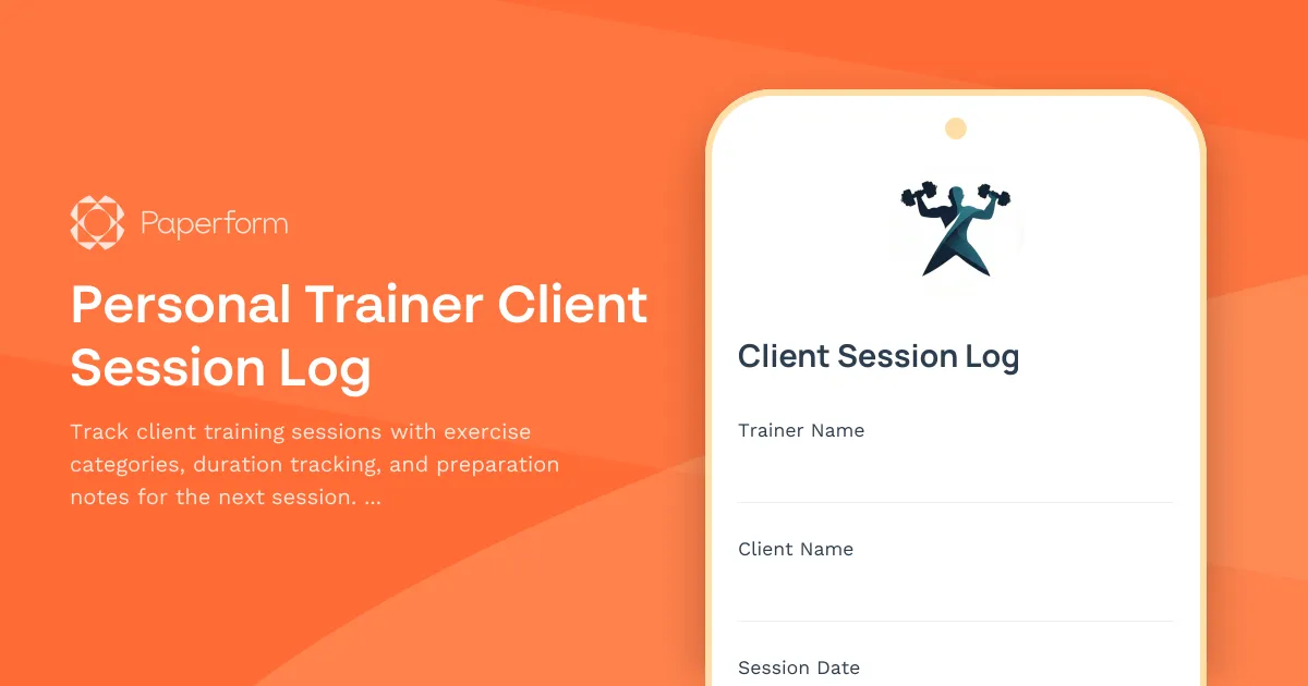 Personal Trainer Client Session Log