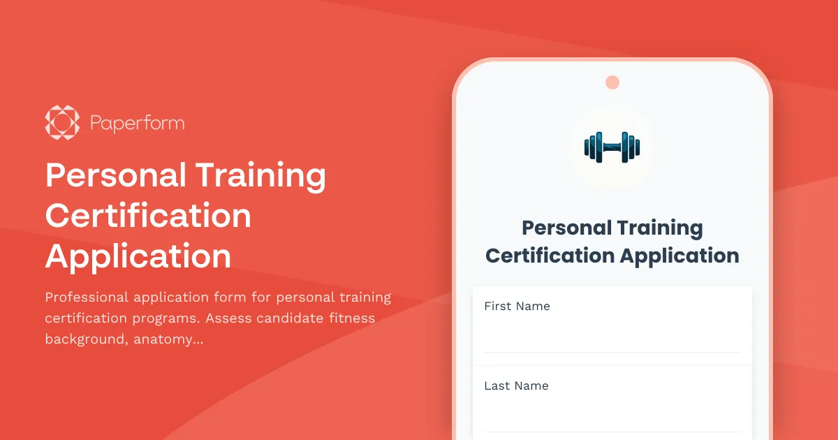 Personal Training Certification Application