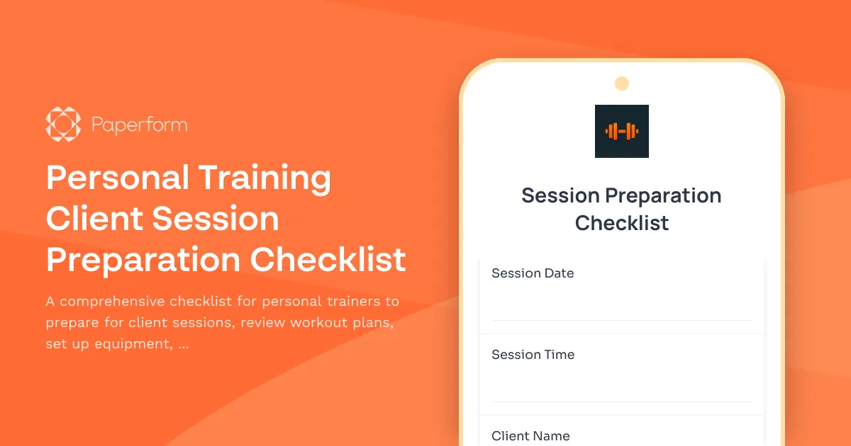 Personal Training Client Session Preparation Checklist