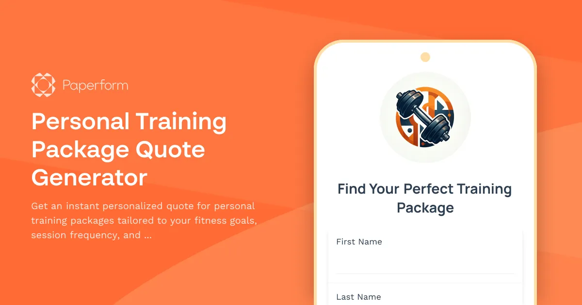 Personal Training Package Quote Generator