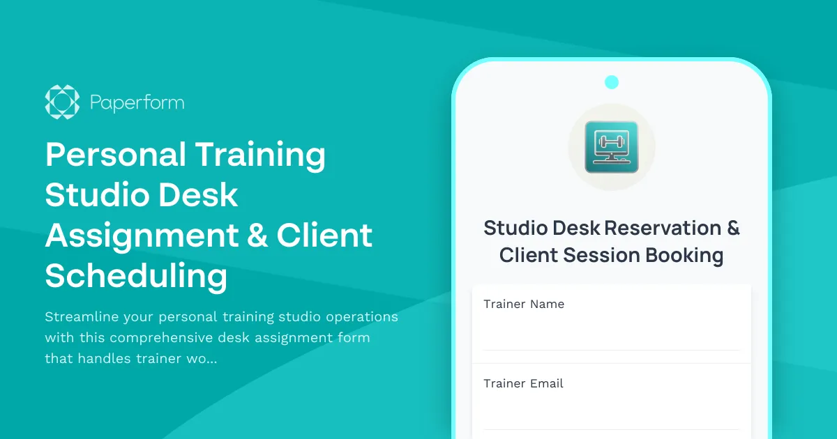 Personal Training Studio Desk Assignment & Client Scheduling