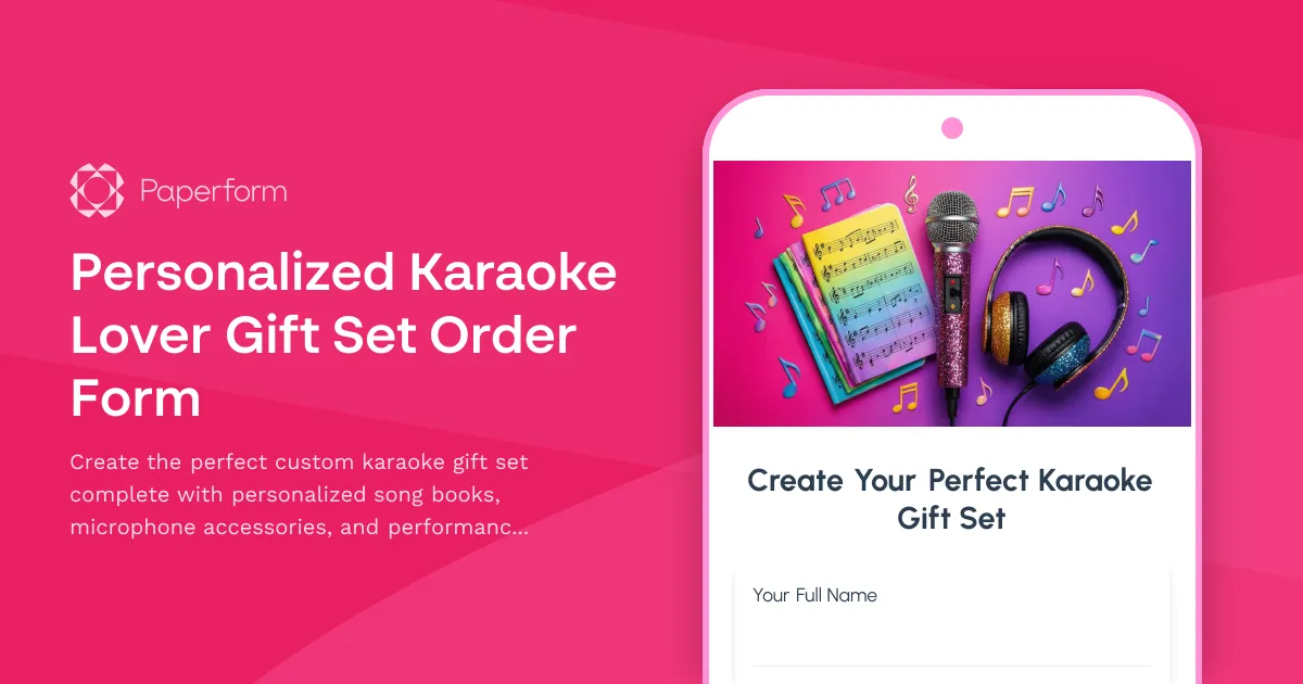 Personalized Karaoke Lover Gift Set Order Form