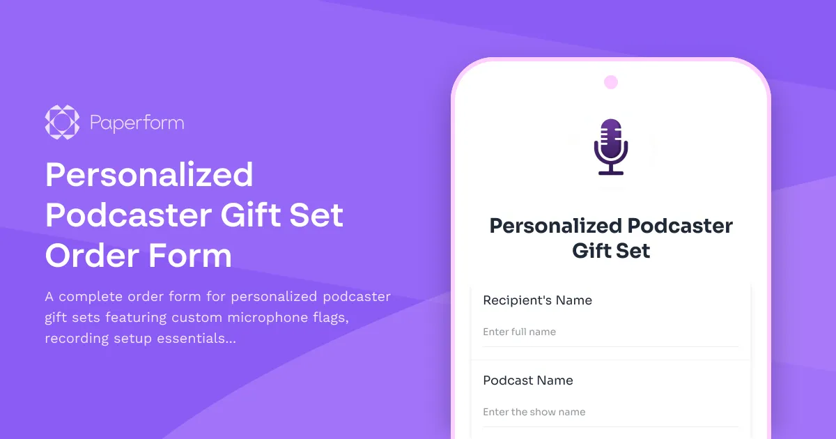 Personalized Podcaster Gift Set Order Form