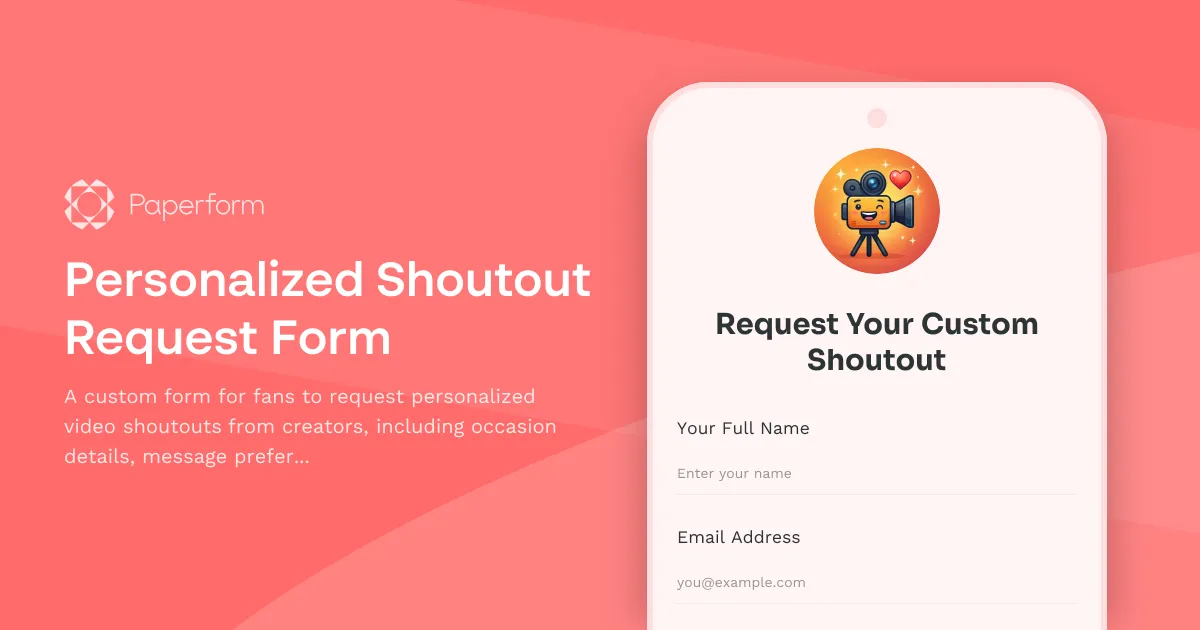 Personalized Shoutout Request Form