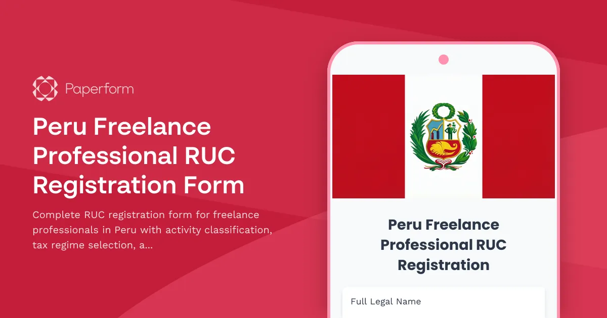 Peru Freelance Professional RUC Registration Form