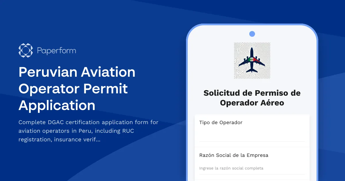 Peruvian Aviation Operator Permit Application