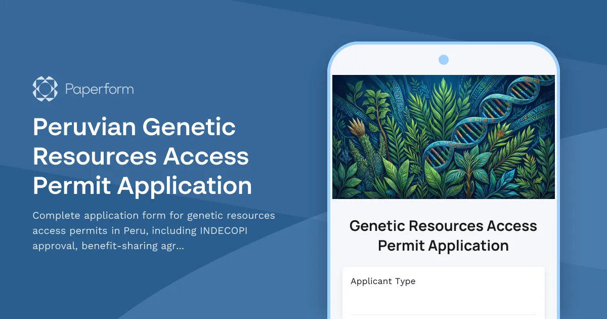 Peruvian Genetic Resources Access Permit Application