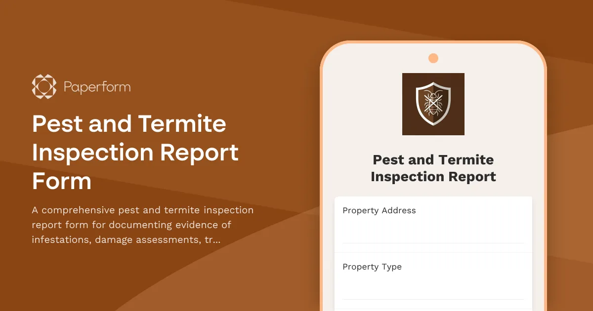 Pest and Termite Inspection Report Form