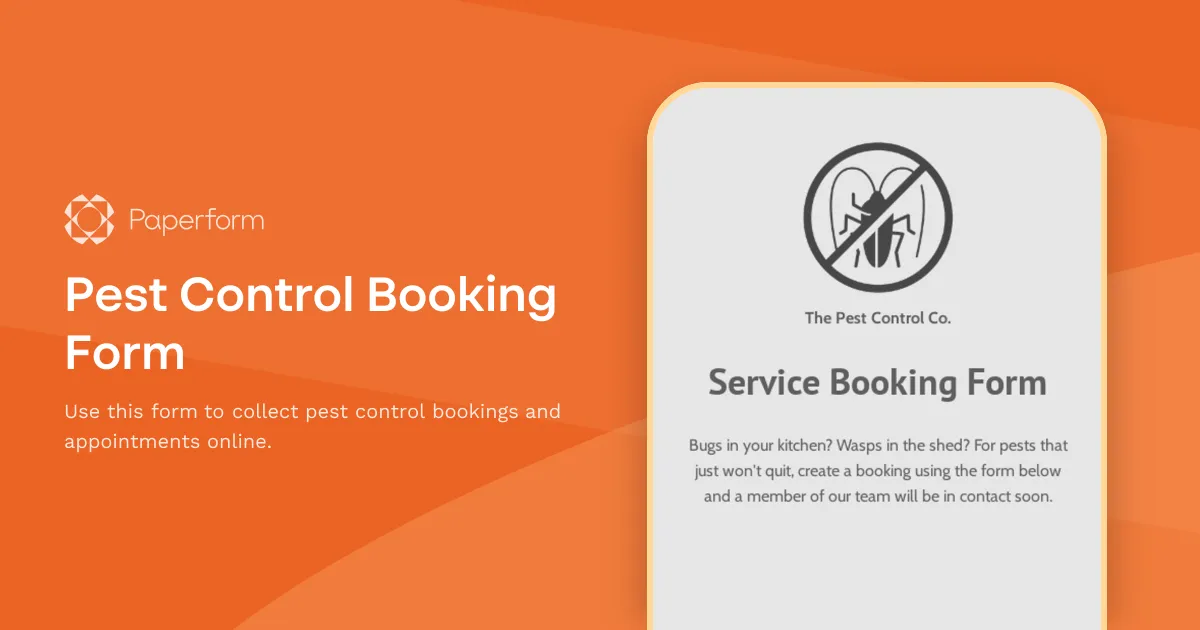 Pest Control Booking Form