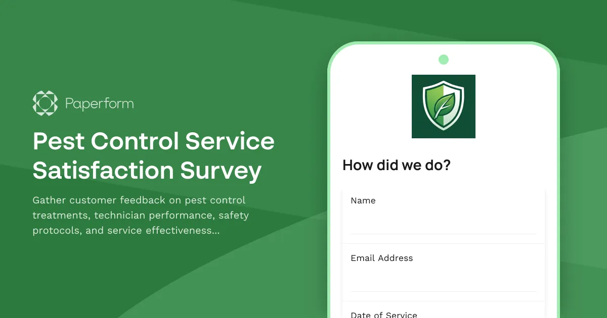 Pest Control Service Satisfaction Survey