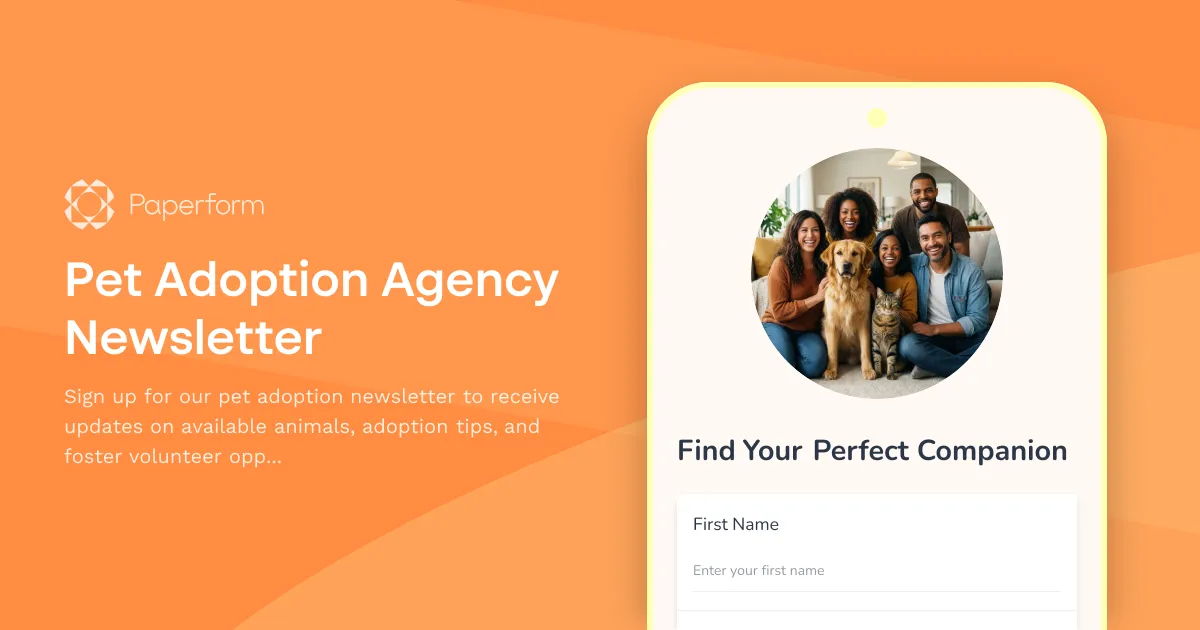 Pet Adoption Agency Newsletter