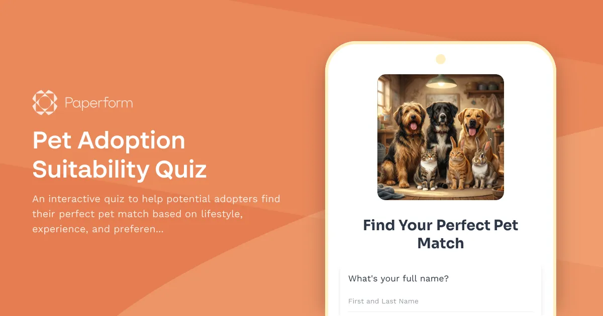Pet Adoption Suitability Quiz