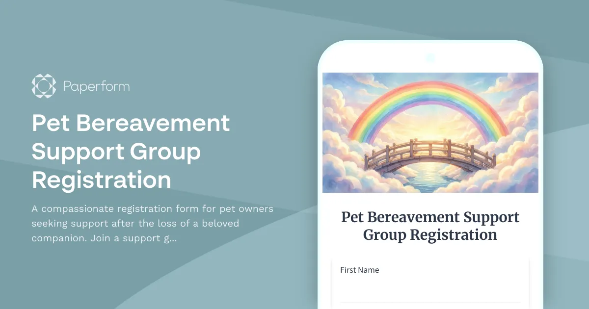 Pet Bereavement Support Group Registration