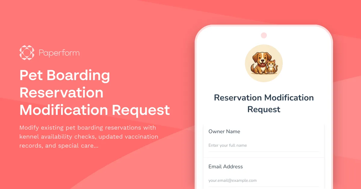Pet Boarding Reservation Modification Request