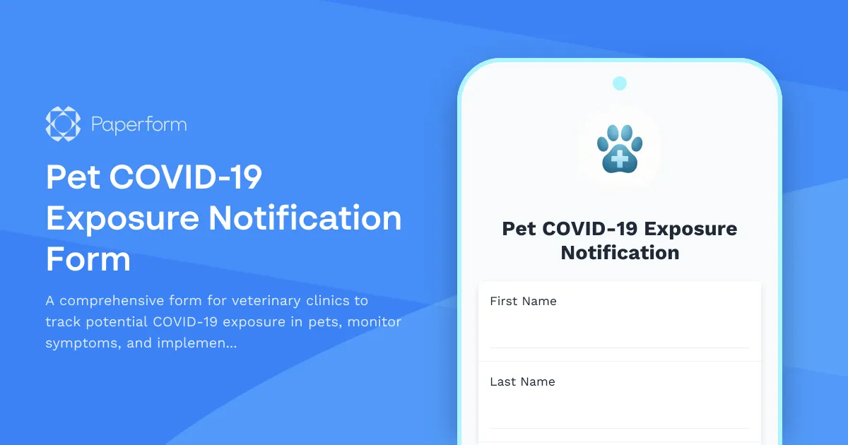 Pet COVID-19 Exposure Notification Form