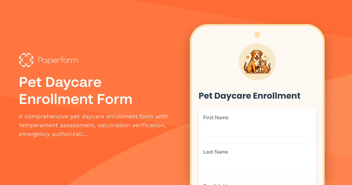 Pet Daycare Enrollment Form