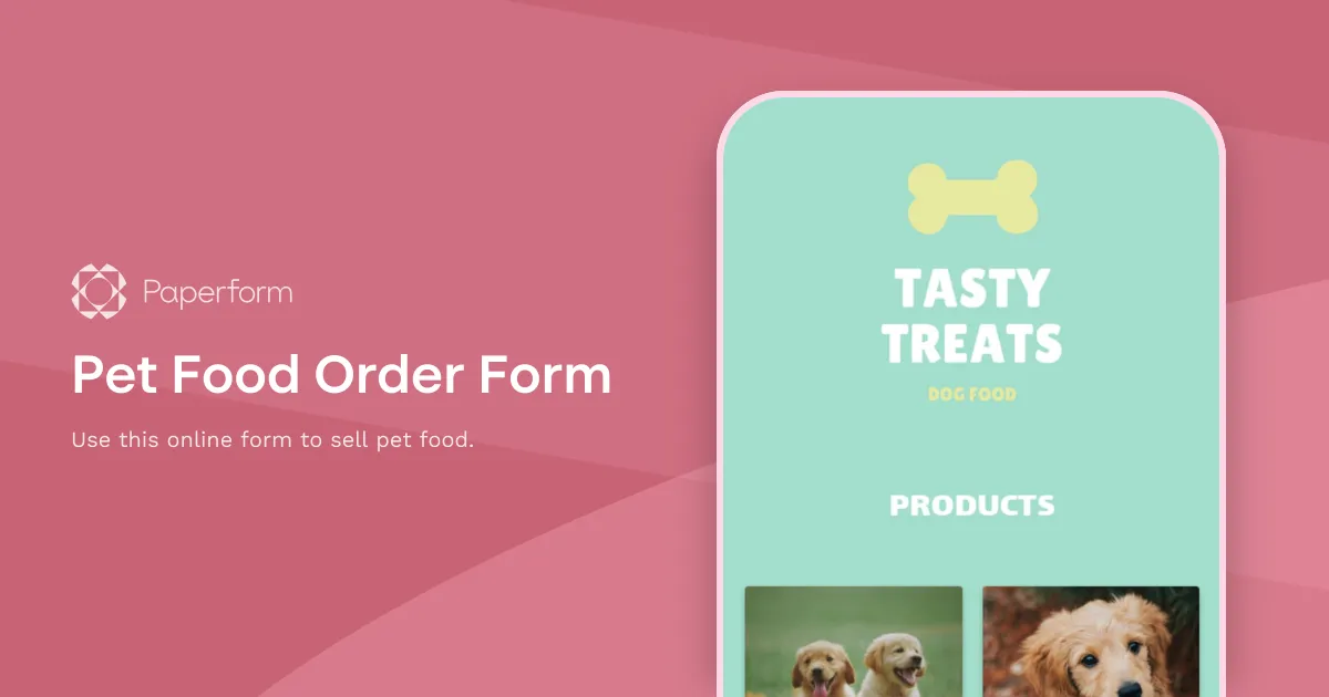 Pet Food Order Form