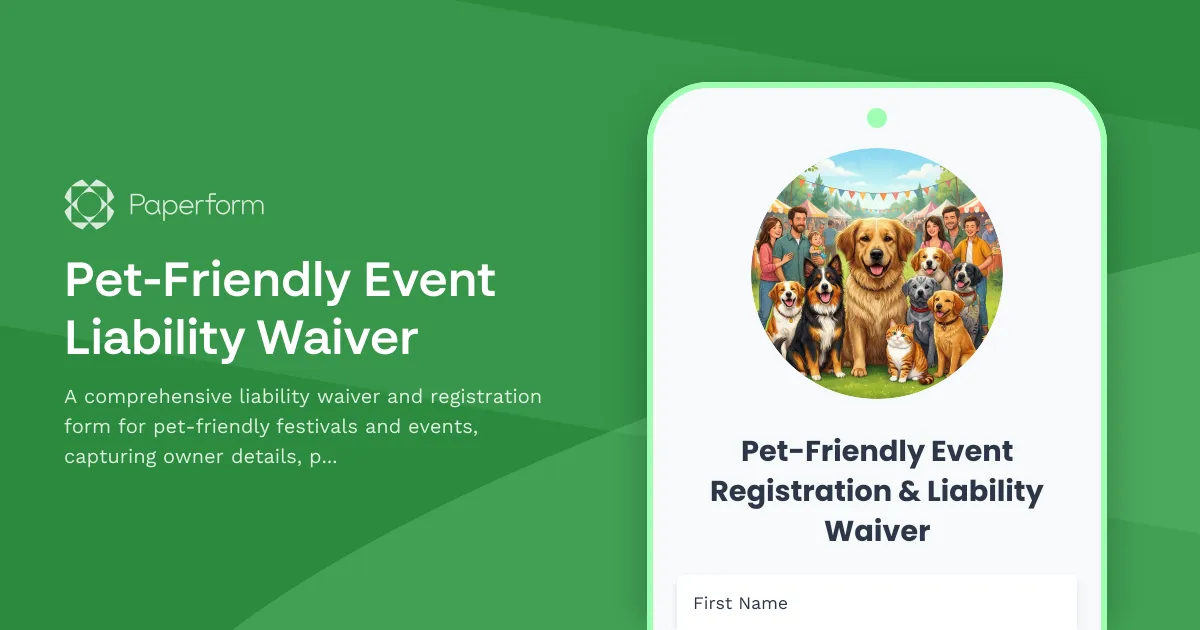 Pet-Friendly Event Liability Waiver