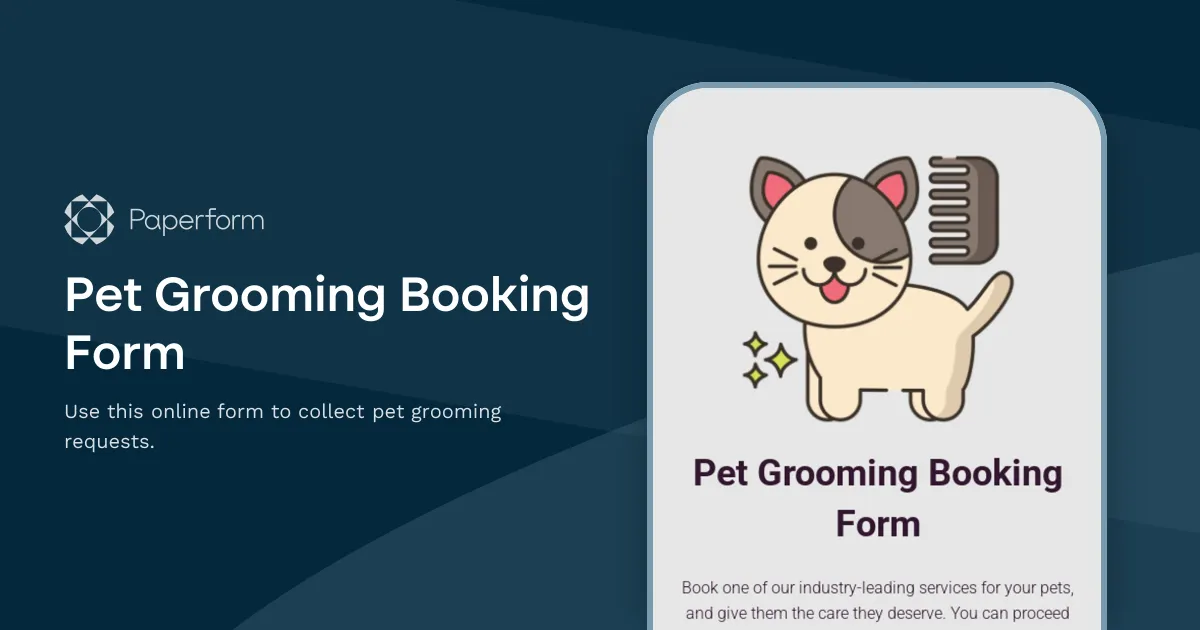 Pet Grooming Booking Form