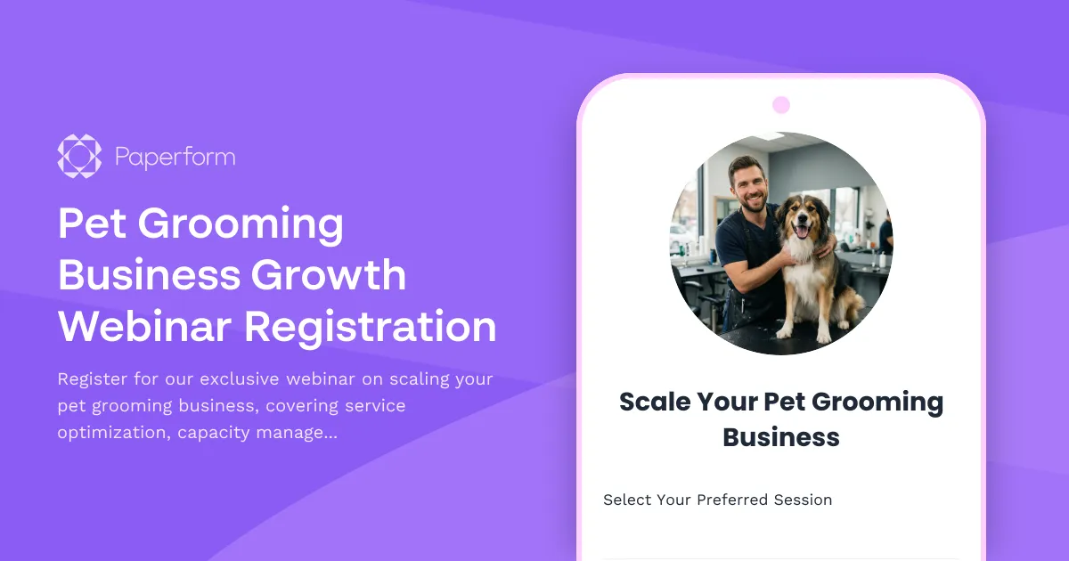 Pet Grooming Business Growth Webinar Registration