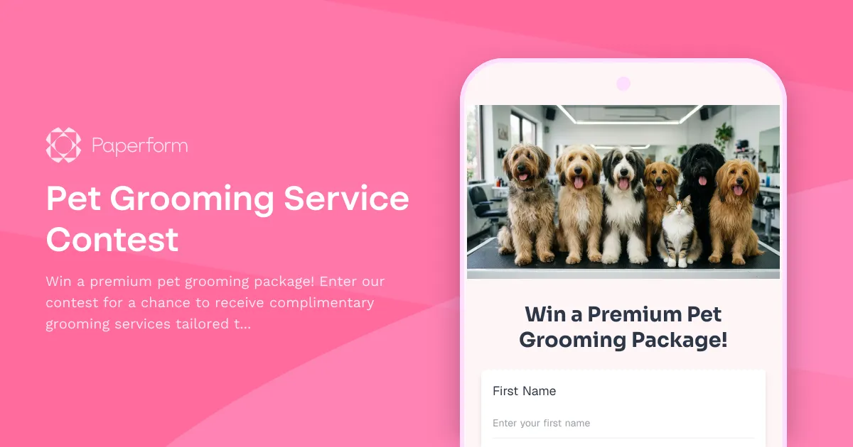 Pet Grooming Service Contest