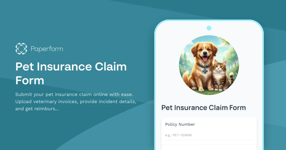Pet Insurance Claim Form