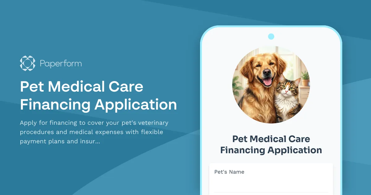 Pet Medical Care Financing Application