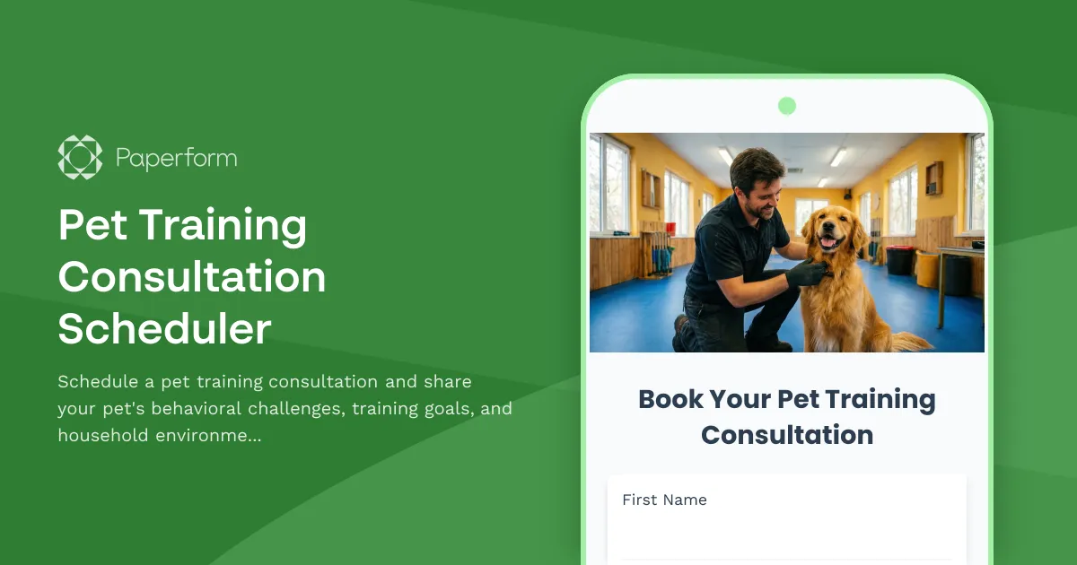 Pet Training Consultation Scheduler
