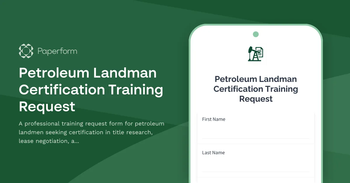 Petroleum Landman Certification Training Request