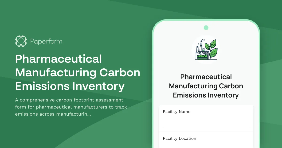 Pharmaceutical Manufacturing Carbon Emissions Inventory