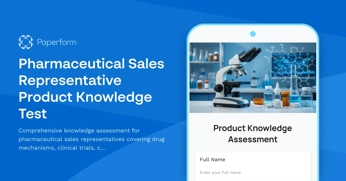 Pharmaceutical Sales Representative Product Knowledge Test