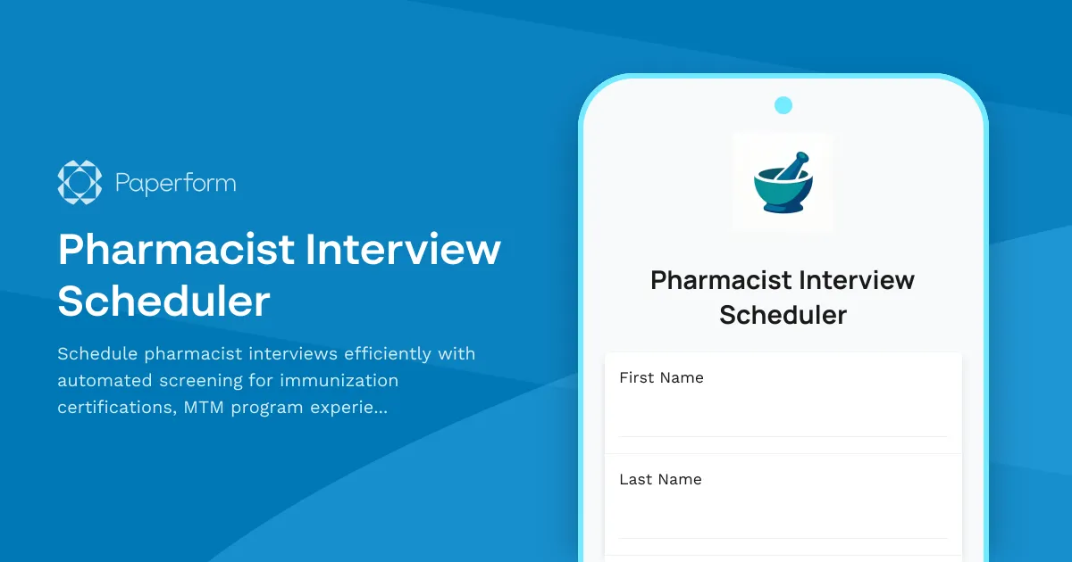 Pharmacist Interview Scheduler