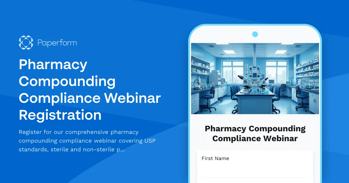 Pharmacy Compounding Compliance Webinar Registration