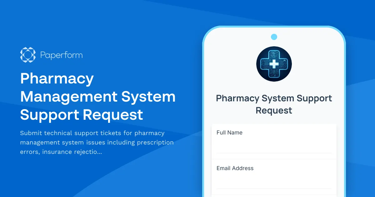 Pharmacy Management System Support Request