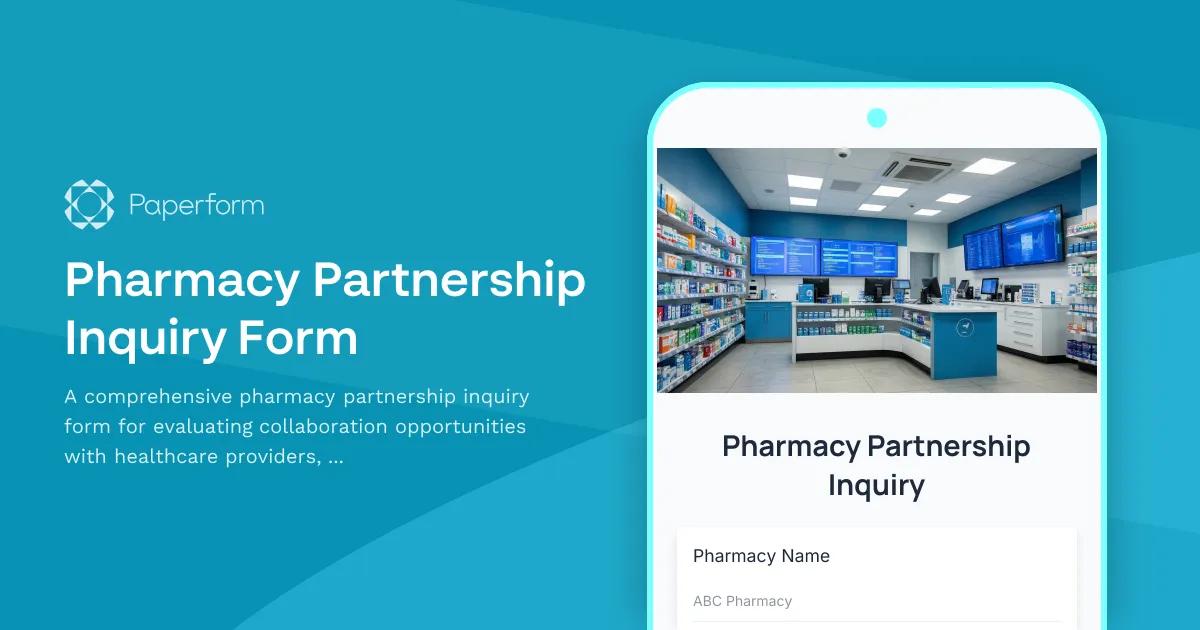 Pharmacy Partnership Inquiry Form