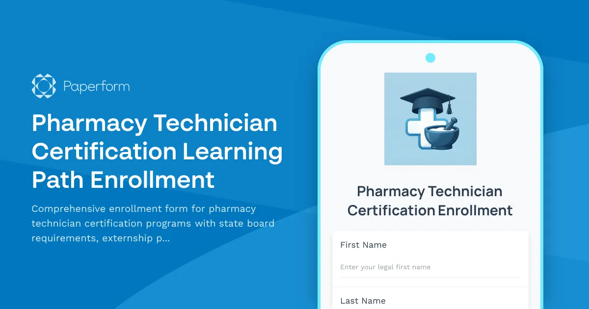 Pharmacy Technician Certification Learning Path Enrollment