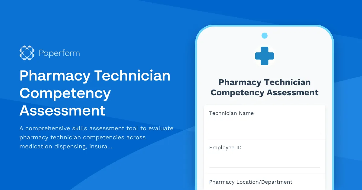 Pharmacy Technician Competency Assessment