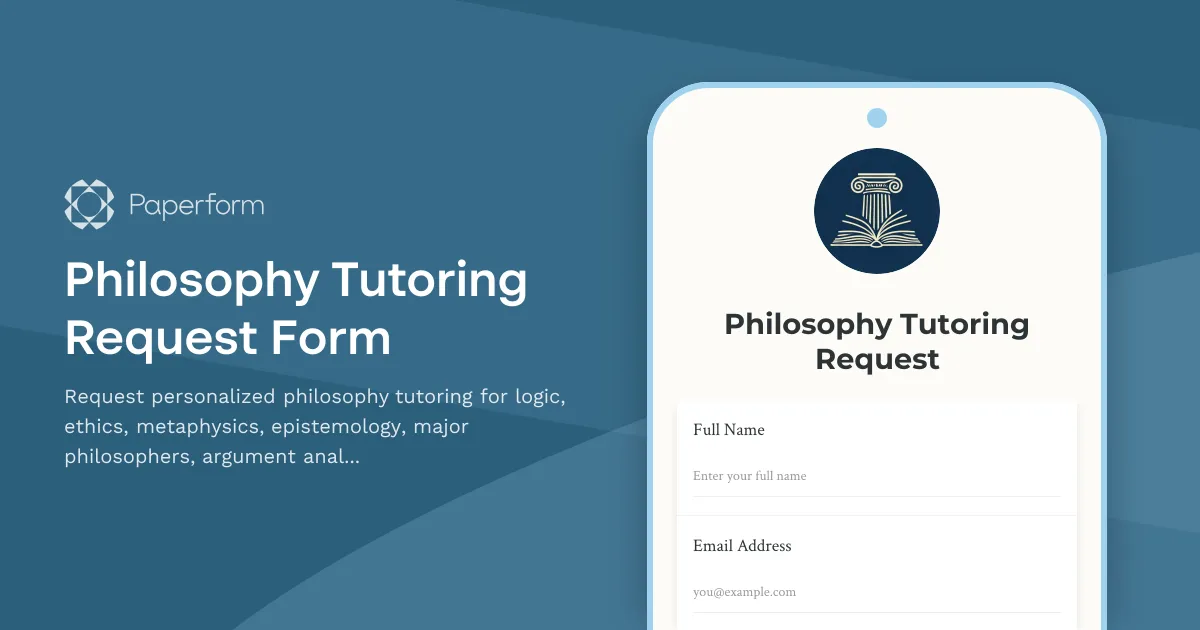 Philosophy Tutoring Request Form