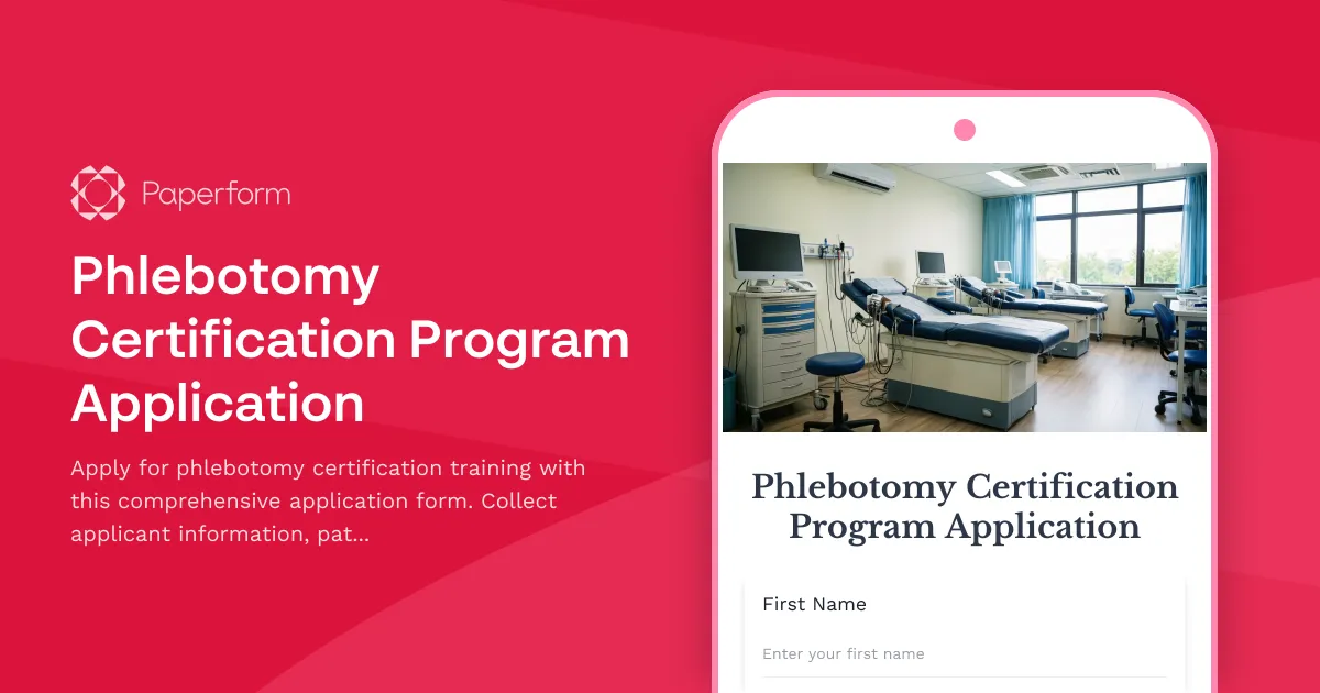Phlebotomy Certification Program Application
