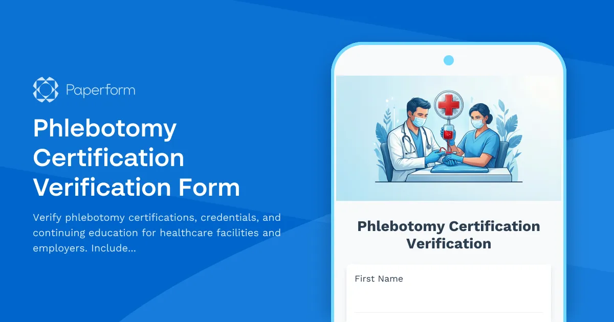Phlebotomy Certification Verification Form