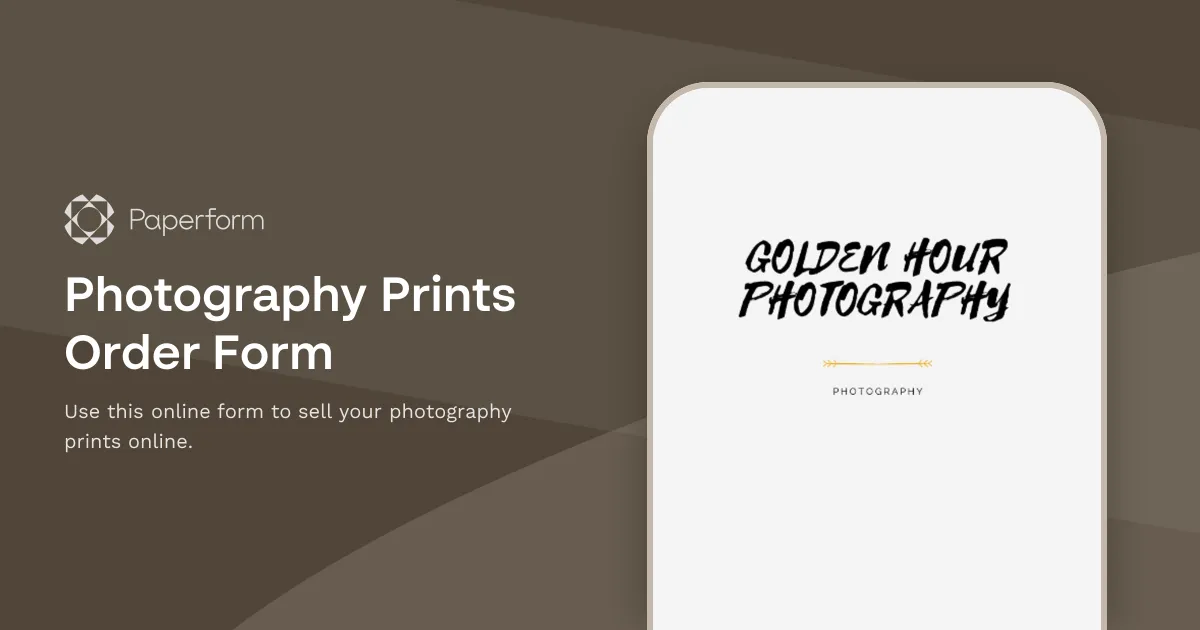 Photography Prints Order Form